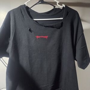 Distressed Vetements Type Cropped T-shirt Mens Size L